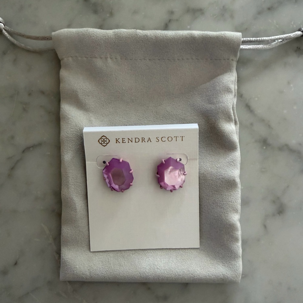 Kendra Scott Silver Pearl-Look Stud Earrings